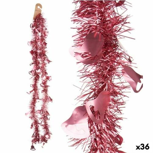 Juleguirlande Lametta Hætter Pink Plastik 12 x 12 x 200 cm (36 Enheder)