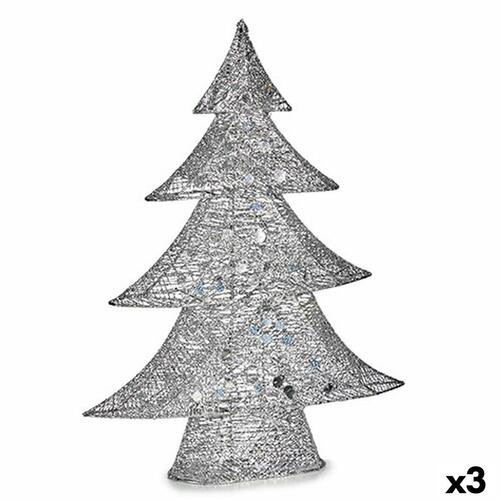 Dekorativ figur Juletræ Metal Sølvfarvet 12 x 59,5 x 48,5 cm (3 enheder)