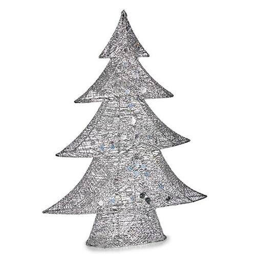 Dekorativ figur Juletræ Metal Sølvfarvet 12 x 59,5 x 48,5 cm (3 enheder)