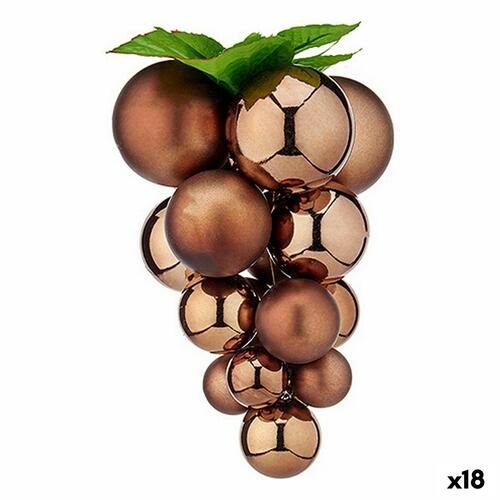 Julekugle Druer Small Brun Plastik 14 x 14 x 25 cm (18 enheder)