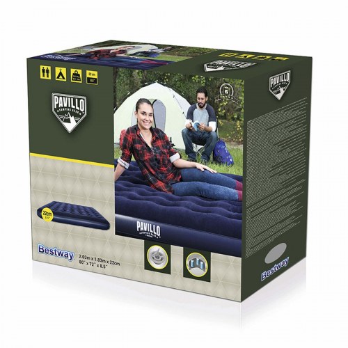 Bestway luftmadras King - 203 × 183 × 22 cm, blå