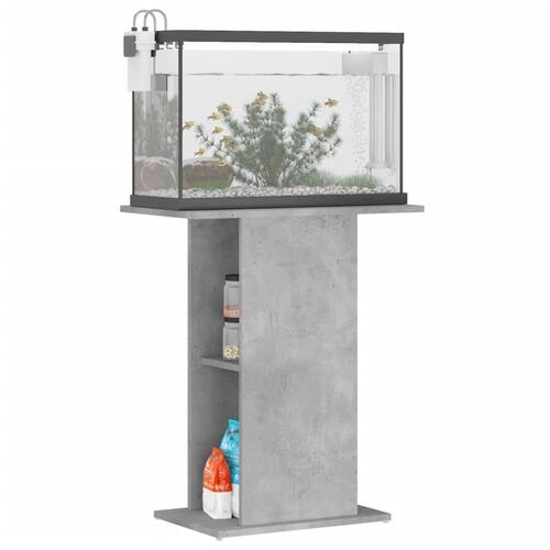 Akvariebord 60,5x36x72,5 cm konstrueret træ betongrå