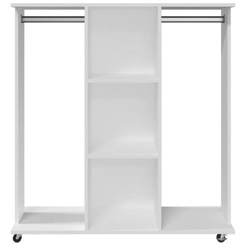 Klædeskab med hjul 102x38x110 cm konstrueret træ hvid