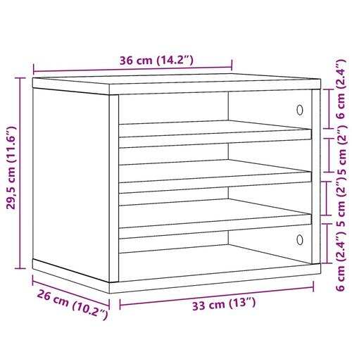 Dueslag til skrivebord 36x26x29,5 cm konstrueret træ hvid