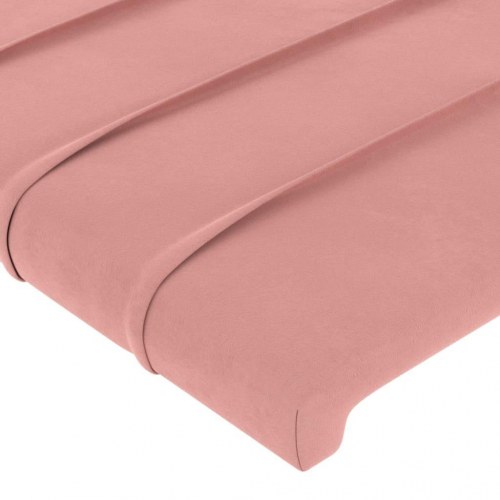 Sengeramme med sengegavl 120x200 cm i fløjl - pink