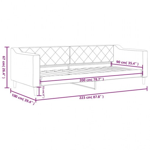 Daybed 90 x 200 cm - sort