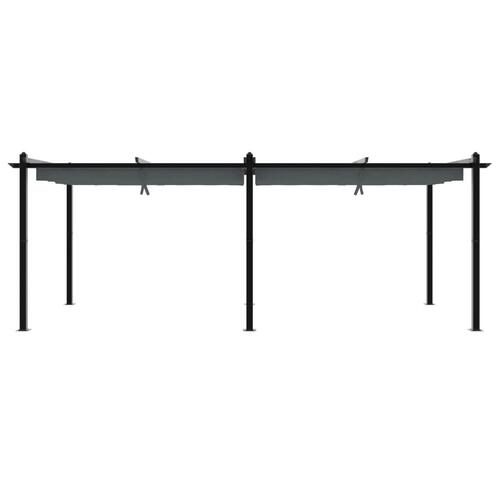 Pavillon med sammenrulleligt tag 3x6 cm aluminium antracitgrå