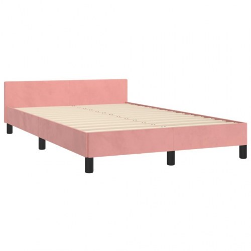 Sengeramme med sengegavl 120x200 cm i fløjl - pink