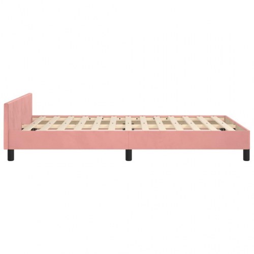 Sengeramme med sengegavl 120x200 cm i fløjl - pink