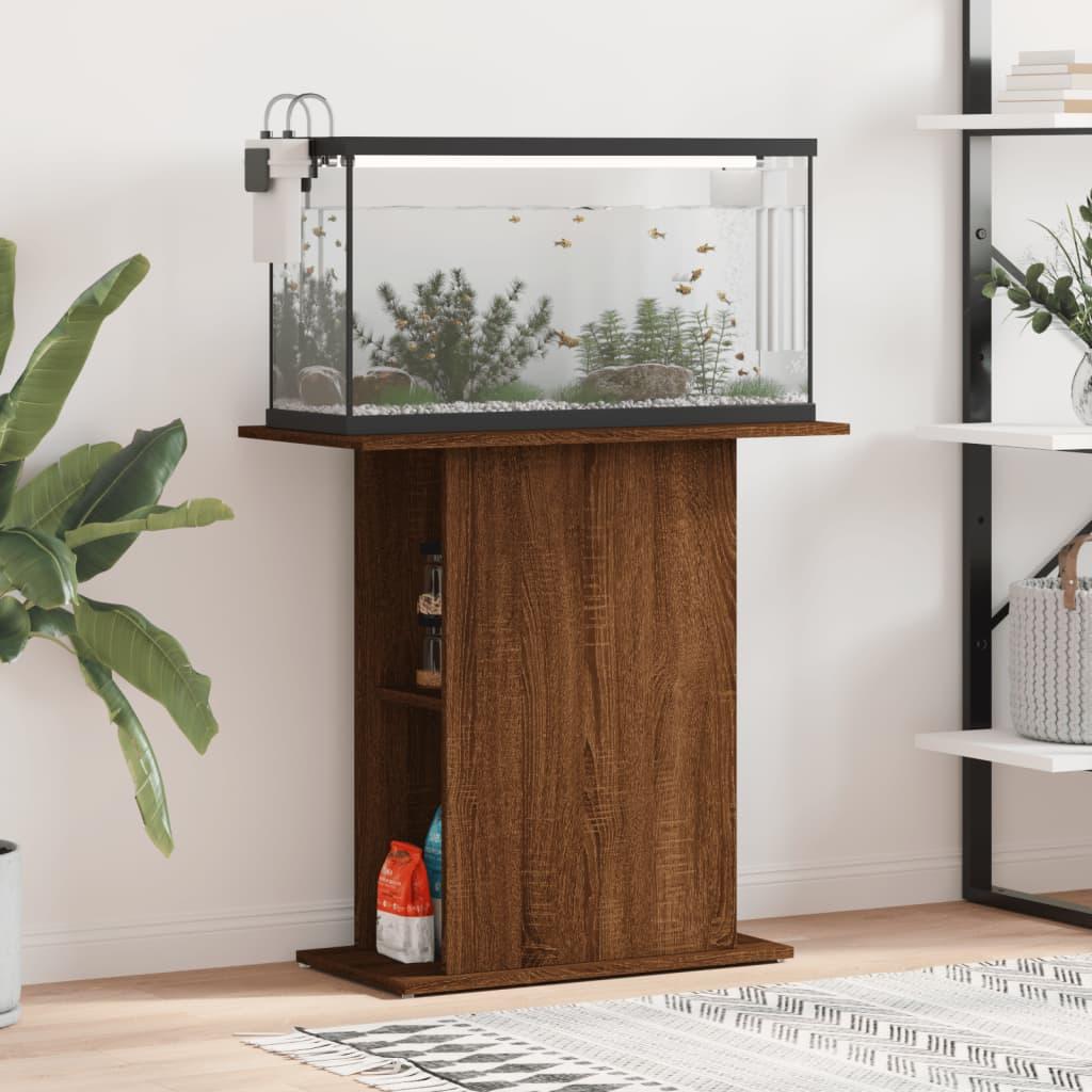 Akvariebord 75x36x725 Cm Konstrueret Træ Brun Egetræsfarve