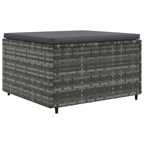 Loungesæt til haven 6 dele med hynder polyrattan grå