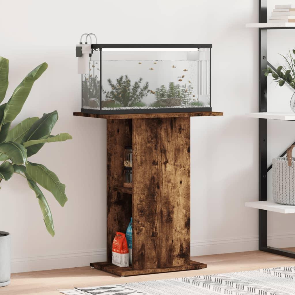 Akvariebord 60 5x36x72 5 Cm Konstrueret Træ Røget Egetræsfarve