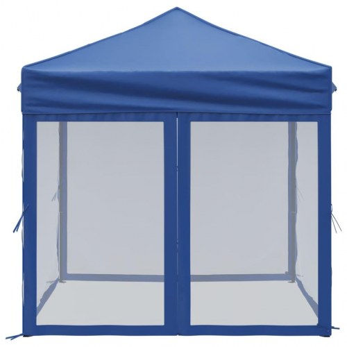 Foldbart festtelt med sidevægge 2 × 2 m - blå pavillon