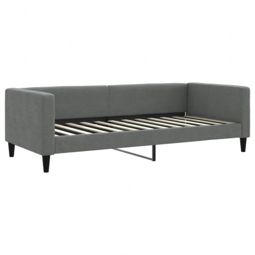 Daybed med udtræk og madras 90x200 cm stof mørkegrå