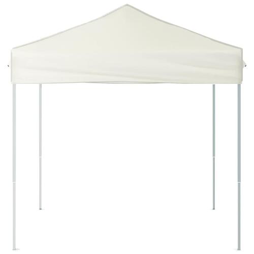 Foldbart festtelt 2x2 m cremefarvet