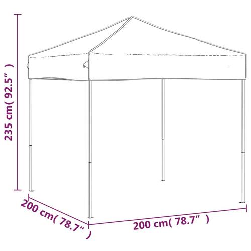 Foldbart festtelt 2x2 m cremefarvet