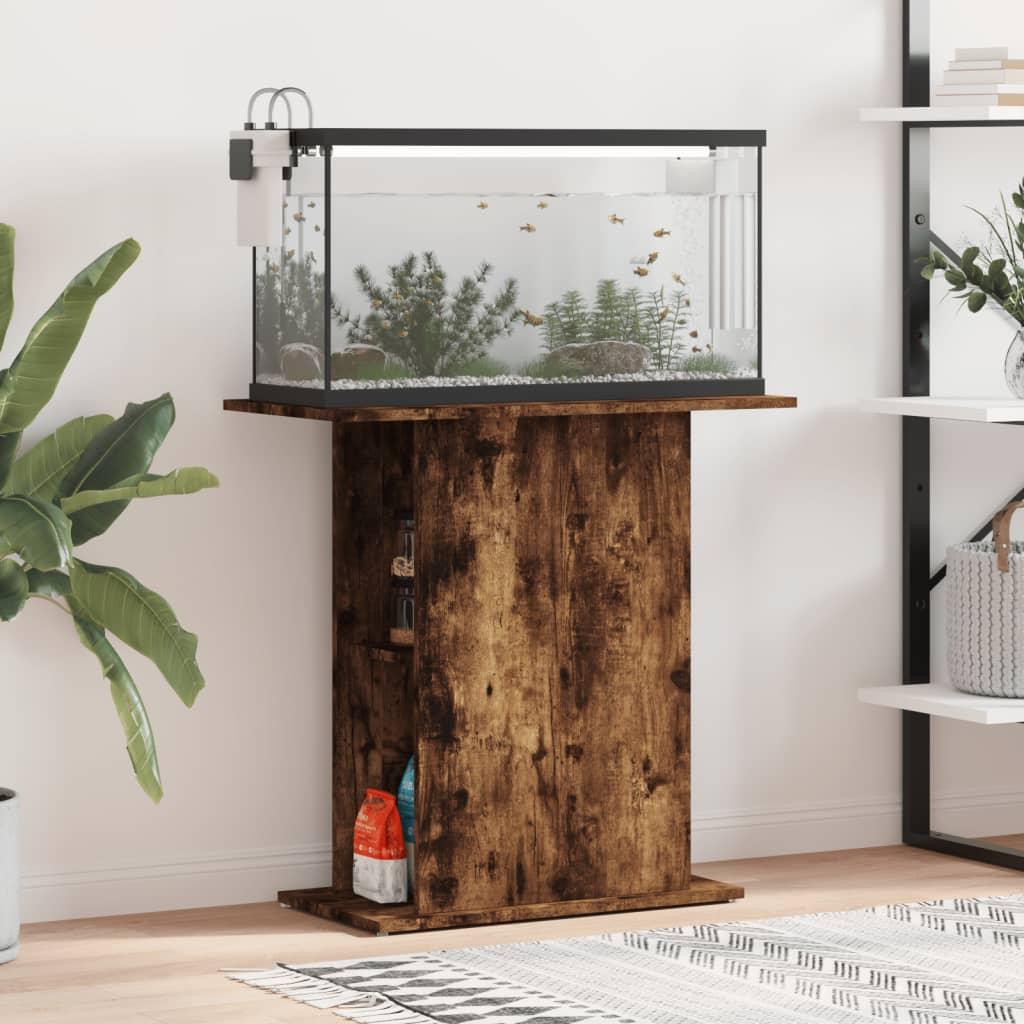 Akvariebord 75x36x725 Cm Konstrueret Træ Røget Egetræsfarve