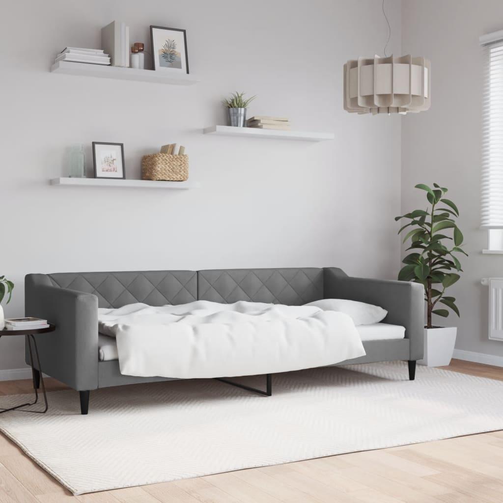 Daybed 90x200 cm stof mørkegrå billede