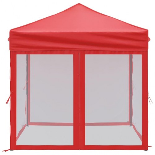 Foldbart festtelt med sidevægge 2 × 2 m - rød pavillon