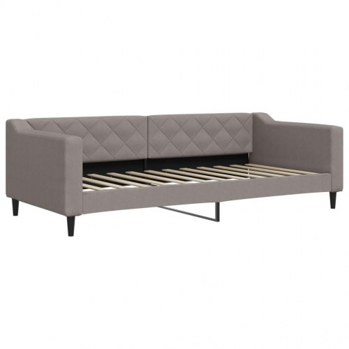 Daybed i stof 90 x 200 cm - gråbrun