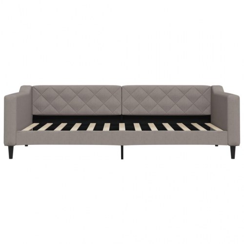 Daybed i stof 90 x 200 cm - gråbrun
