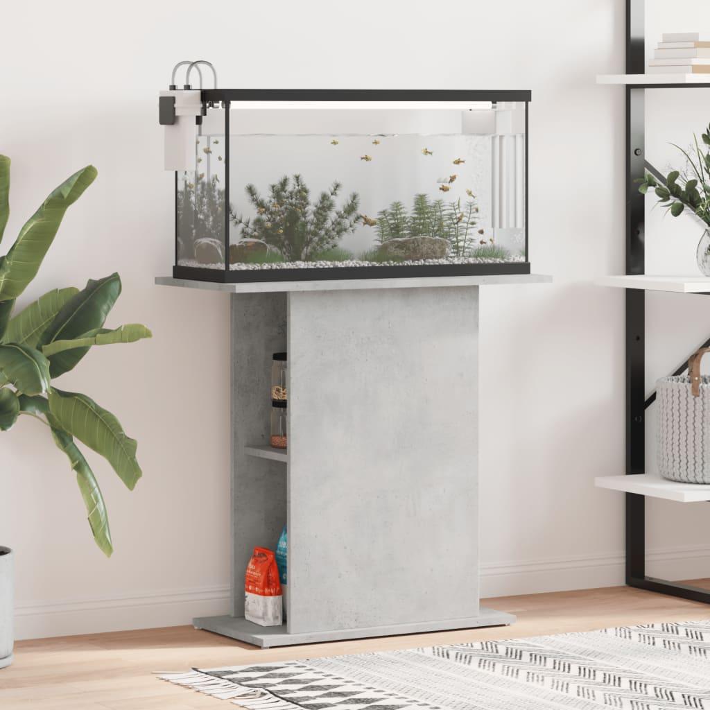 Akvariebord 75x36x72 5 Cm Konstrueret Træ Betongrå