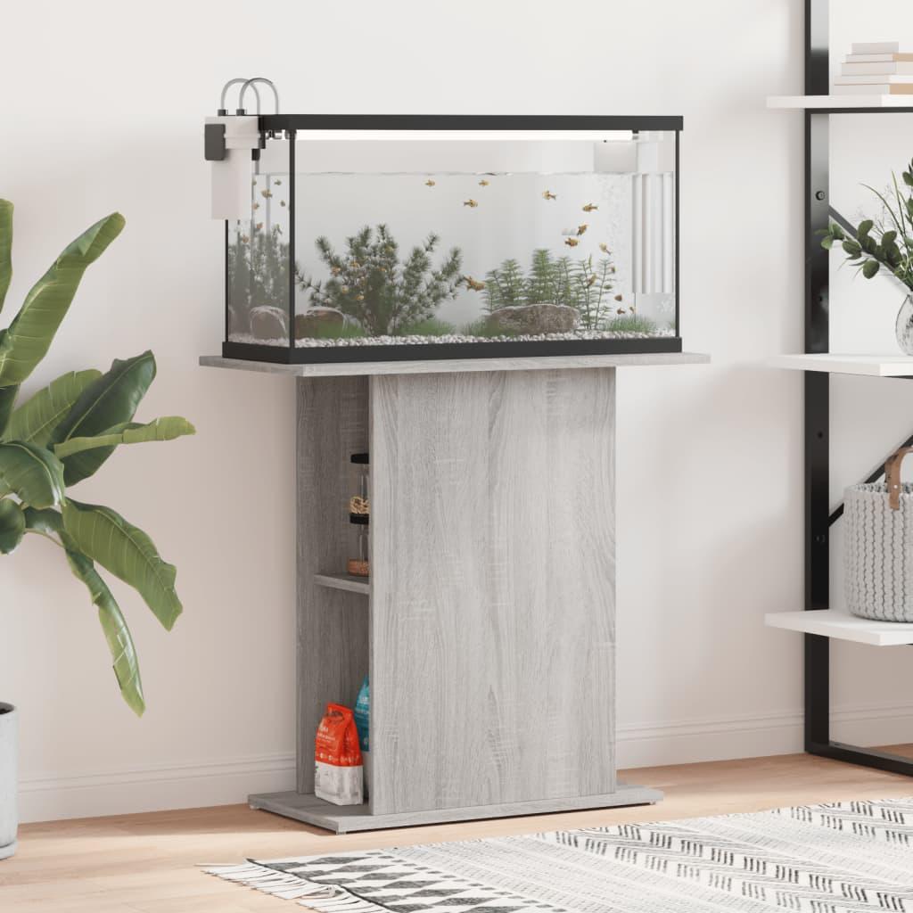 Akvariebord 75x36x725 Cm Konstrueret Træ Grå Sonoma-eg