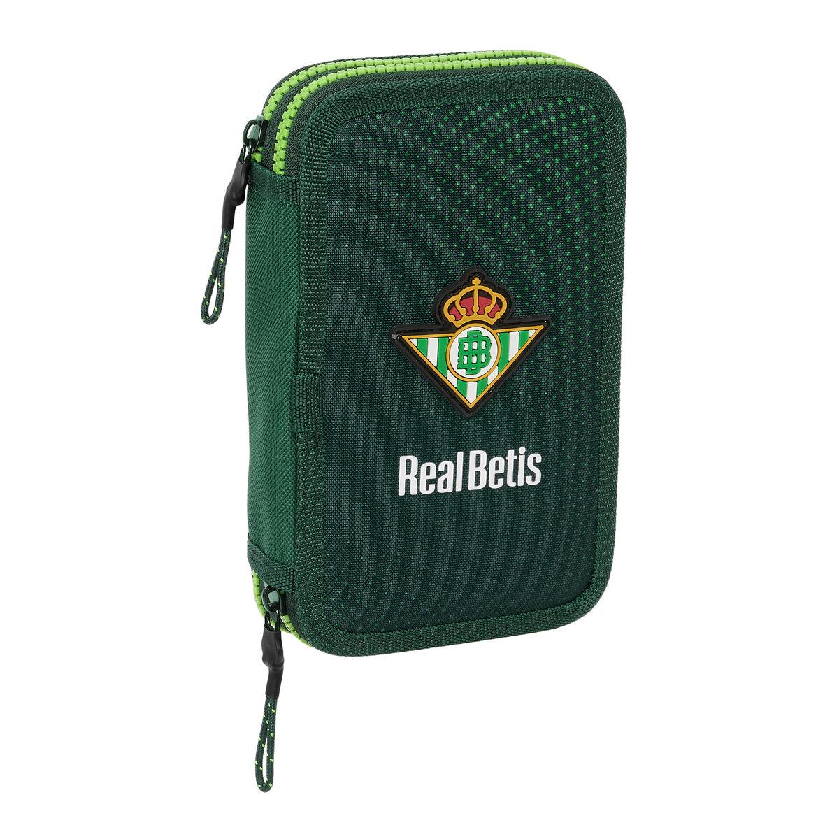 Dobbelt penalhus Real Betis Balompié - Grøn, 28 dele (12,5 × 19,5 × 4 cm)