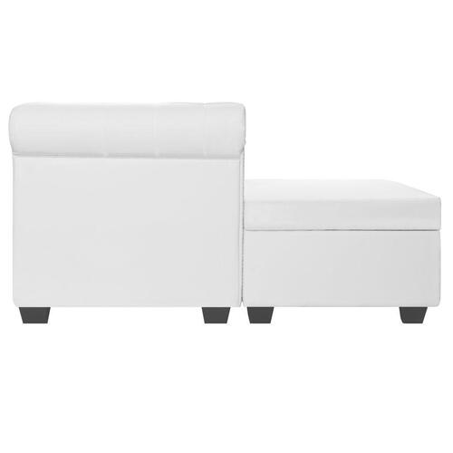 Chaiselong Chesterfield sofa kunstlæder hvid