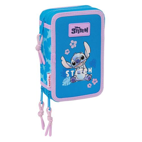 Tredobbelt Penalhus Lilo & Stitch Hawaii Blå 12,5 x 19,5 x 5,5 cm 36 Dele