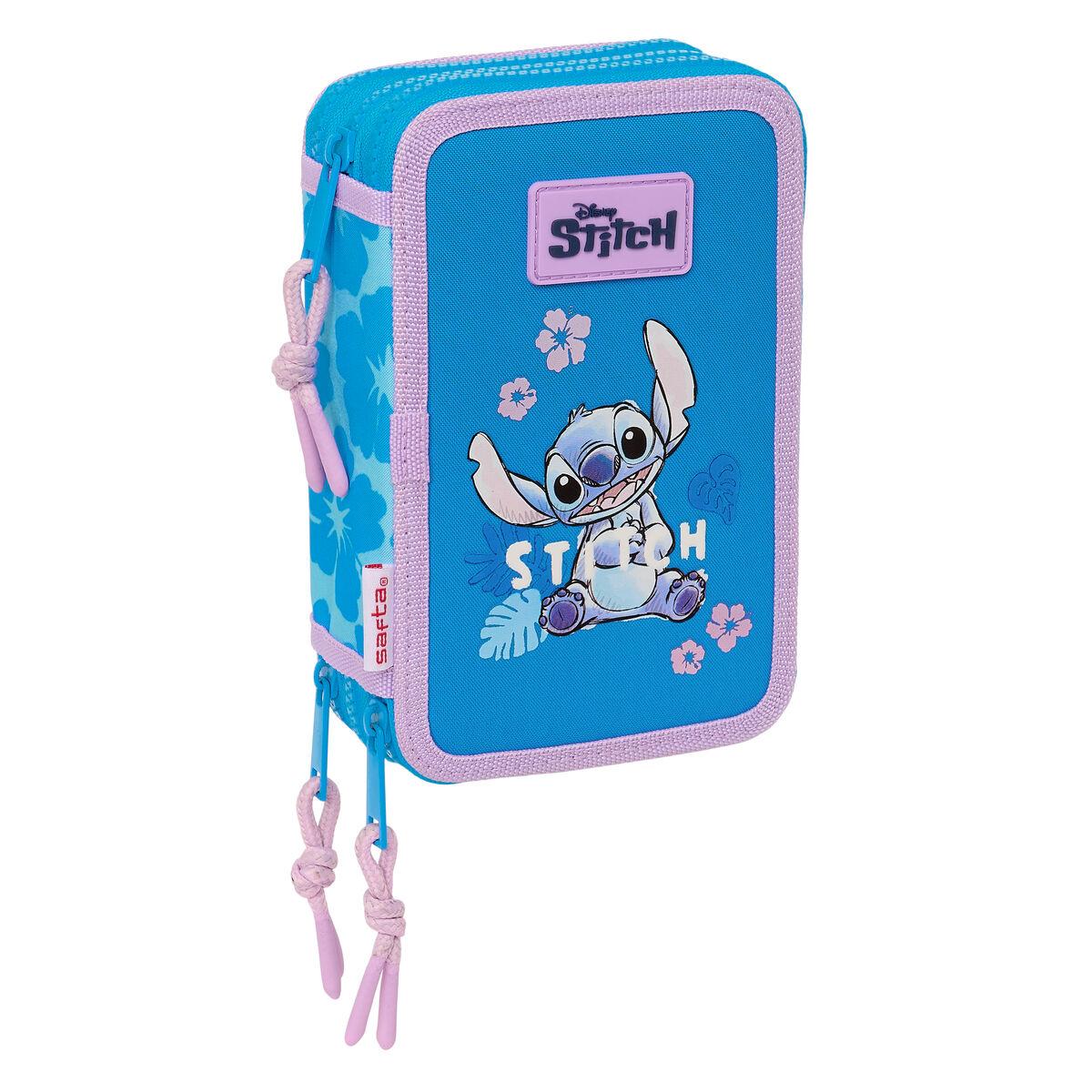 Tredobbelt Penalhus Lilo & Stitch Hawaii Blå 12,5 x 19,5 x 5,5 cm 36 Dele