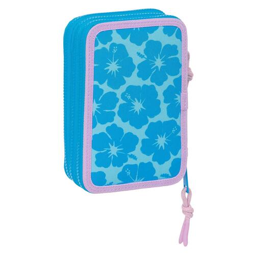 Tredobbelt Penalhus Lilo & Stitch Hawaii Blå 12,5 x 19,5 x 5,5 cm 36 Dele