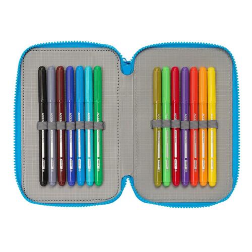 Tredobbelt Penalhus Lilo & Stitch Hawaii Blå 12,5 x 19,5 x 5,5 cm 36 Dele