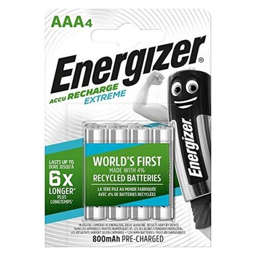 Genopladelige batterier Energizer ENR Extreme NH12 800 BP4 Pre-Ch AAA HR03 (4 enheder)