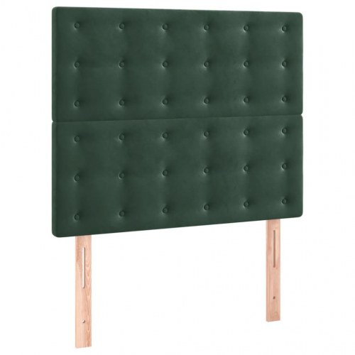 Sengeramme uden madras - mørkegrøn fløjl 100x200 cm med sengegavl