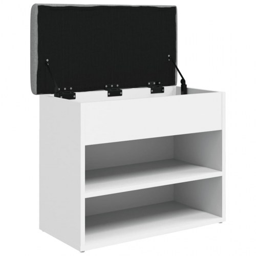 Skobænk hvid 62x32x50 cm konstrueret træ