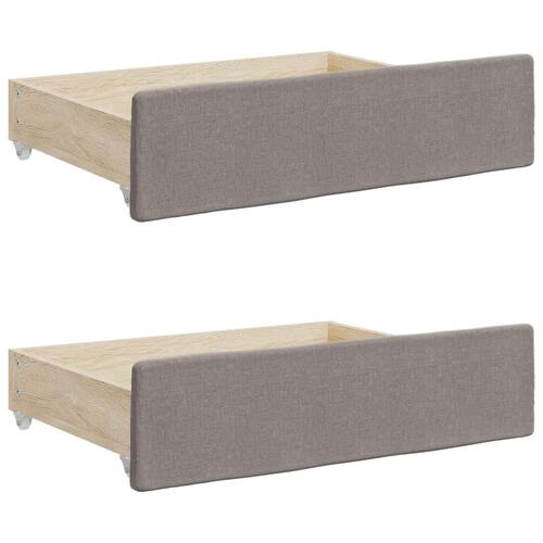 Daybed med udtræk og skuffer 80x200 cm stof gråbrun
