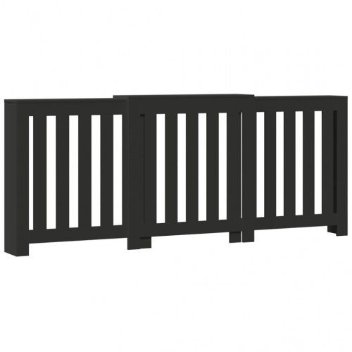 Radiatorskjuler 205 × 21,5 × 83,5 cm i konstrueret træ - sort