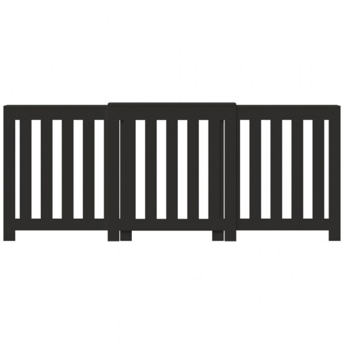 Radiatorskjuler 205 × 21,5 × 83,5 cm i konstrueret træ - sort