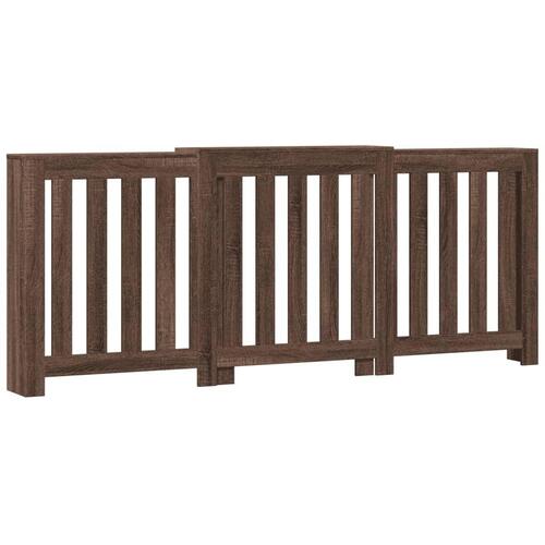 Radiatorskjuler 205x21,5x83,5 cm konstrueret træ brun egetræ
