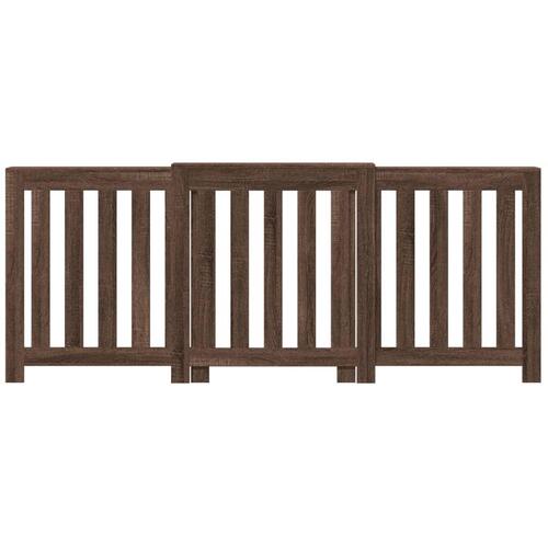 Radiatorskjuler 205x21,5x83,5 cm konstrueret træ brun egetræ
