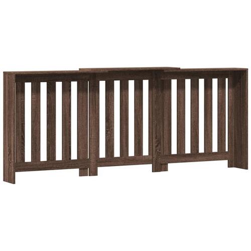 Radiatorskjuler 205x21,5x83,5 cm konstrueret træ brun egetræ