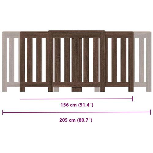 Radiatorskjuler 205x21,5x83,5 cm konstrueret træ brun egetræ