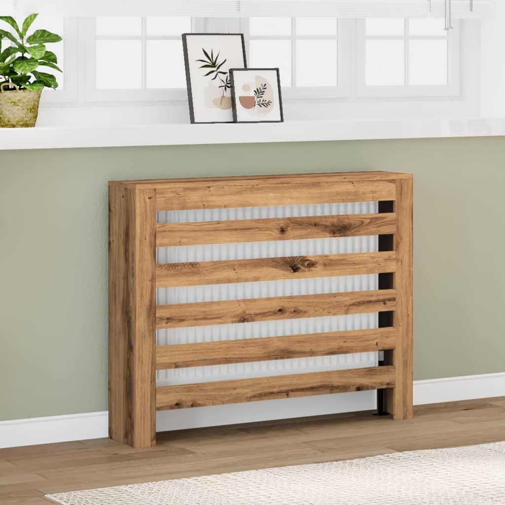 Radiatorskjuler 104x20x82 cm konstrueret træ egetræsfarvet