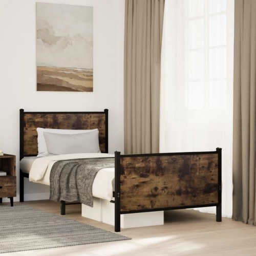 Sengeramme uden madras 75 x 190 cm - røget egetræsfarve