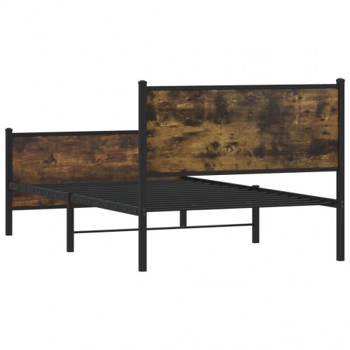Sengeramme uden madras 100 x 200 cm - røget egetræsfarve