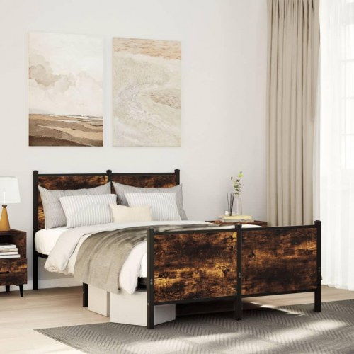 Sengeramme uden madras 120 x 190 cm - røget egetræ