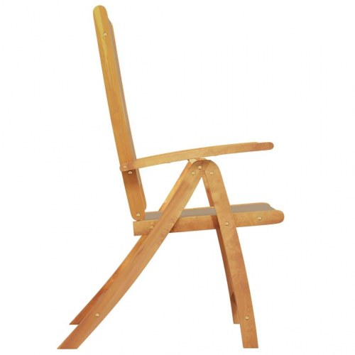 Klapstole i massivt akacietræ og textilene - gråbrun, 2 stk.