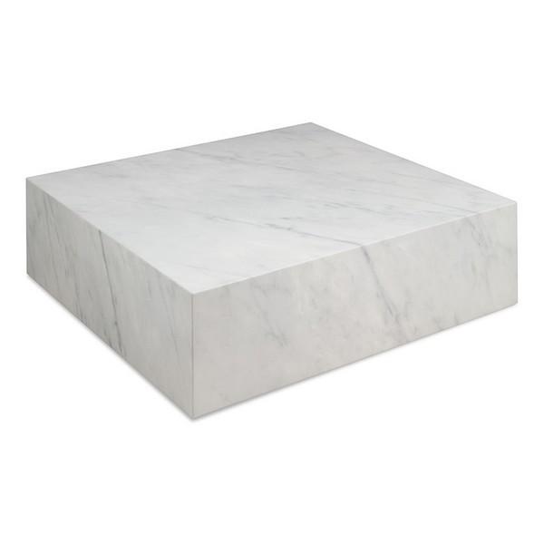 Sofabord Cube (90 x 90 x 28 cm) Marmor Hvid