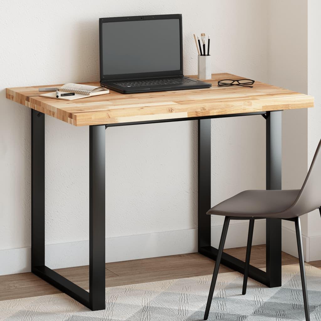 Bordplade 100x80x4 cm rektangulær massivt akacietræ billede